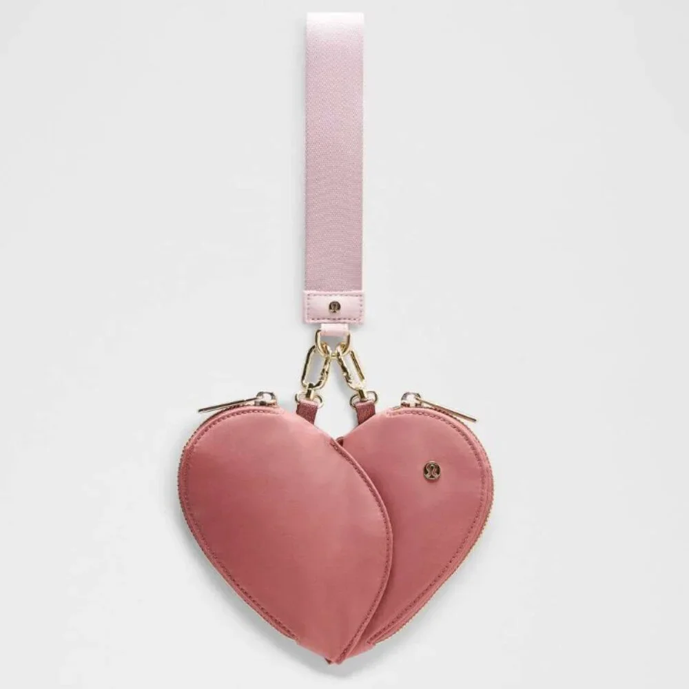 Lululemon Dual Pouch Wristlet Heart